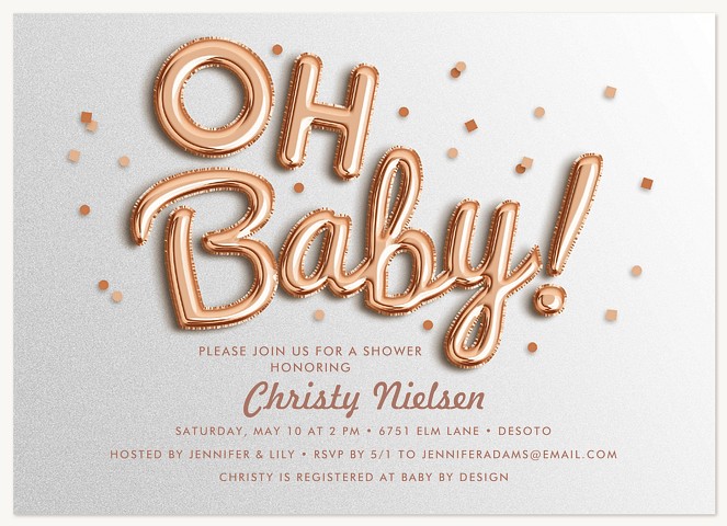 Baby Balloons Baby Shower Invites