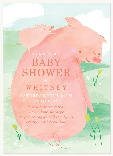 Little Piggy Baby Shower Invites
