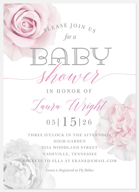 Floral Bouquet Baby Shower Invitations