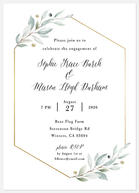 Olive Sprigs Engagement Party Invitations