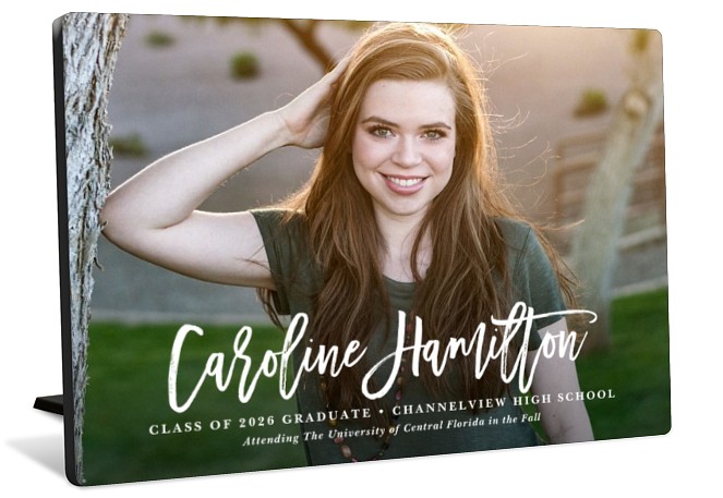 Brushed Calligraphy Tabletop Photo Panel