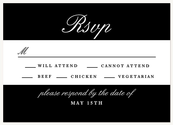 Formal Stripes Wedding RSVP Cards