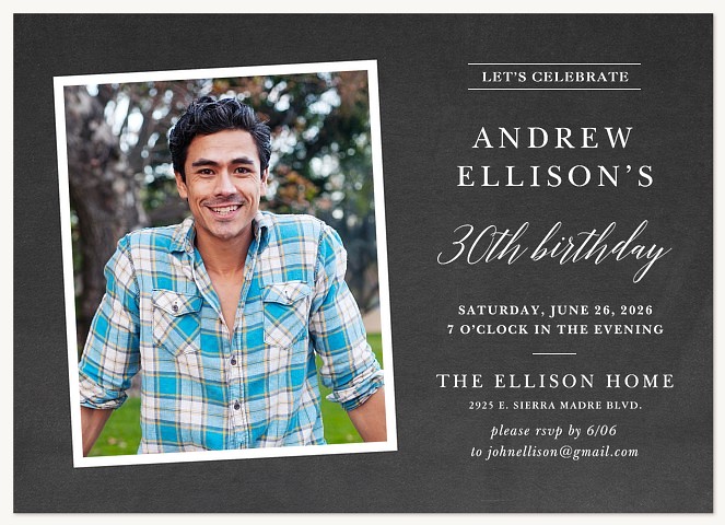 Classic Moment Adult Birthday Party Invitations