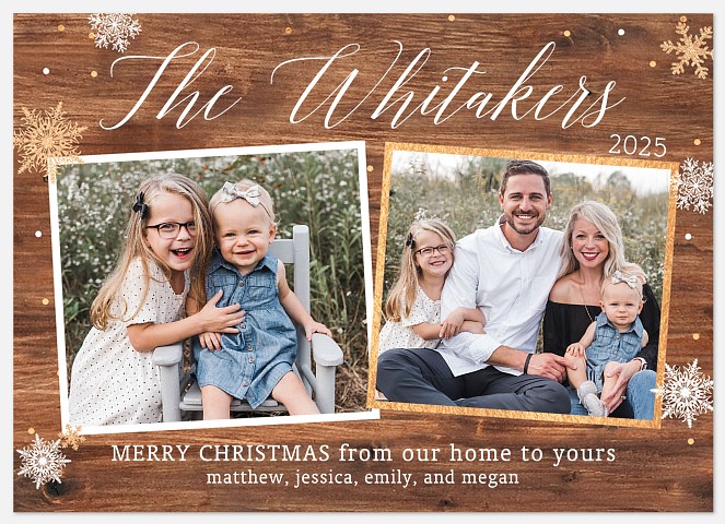Rustic Collage Holiday Photo Cards