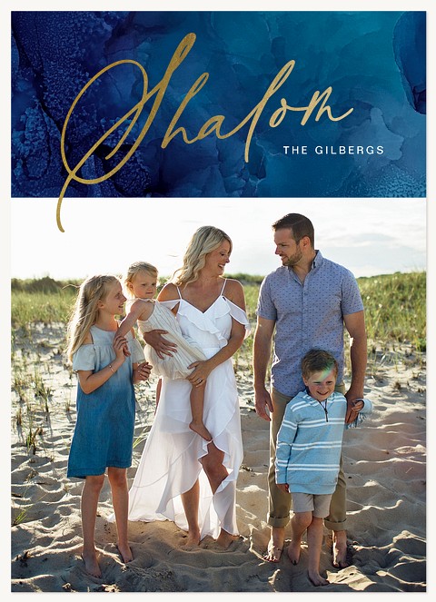 Gilded Shalom Hanukkah Cards