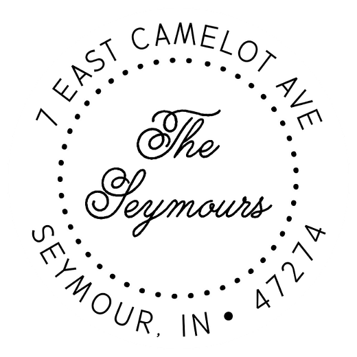 Dotty Script | Custom Rubber Stamps