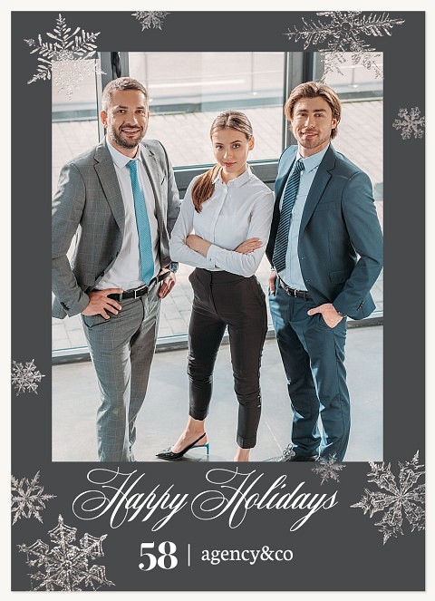 Snowflake Cascade Business Holiday Cards