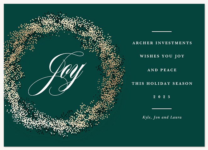 Sparkling Wreath Business Holiday Cards