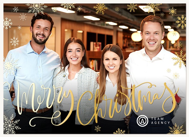 Gilded Snow Business Holiday Cards