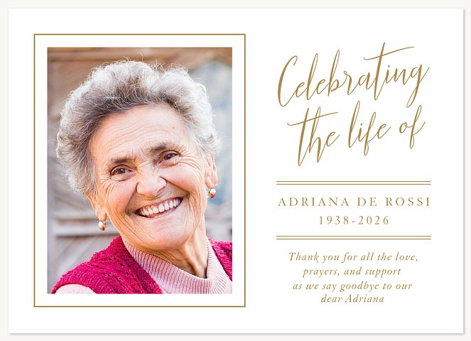 Celebration Script Memorial & Sympathy Cards