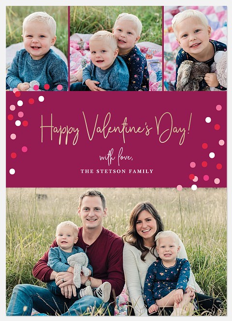 Colorful Confetti Valentine Photo Cards