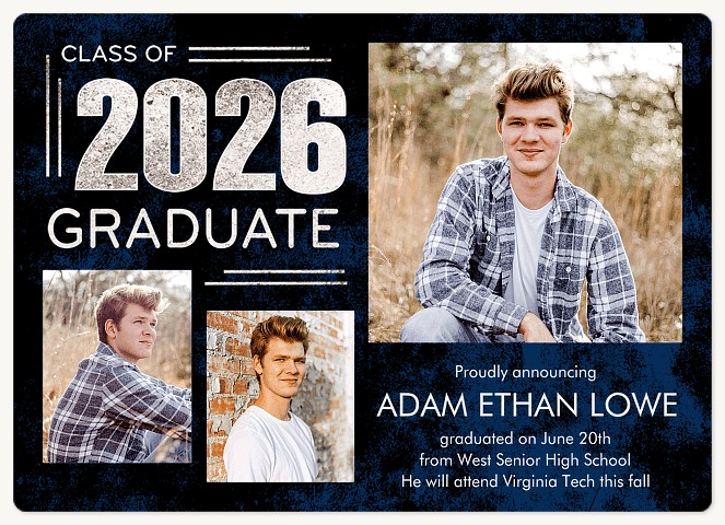 Silver & Indigo Graduation Announcements