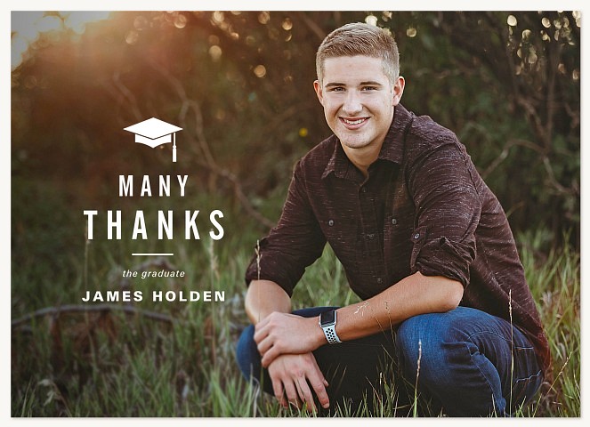 Scholarly Side Graduation Thank You Cards