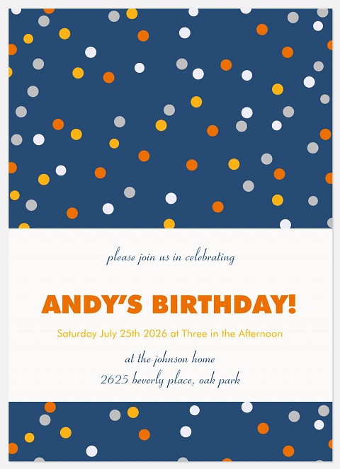Confetti Fun Kids' Birthday Invitations