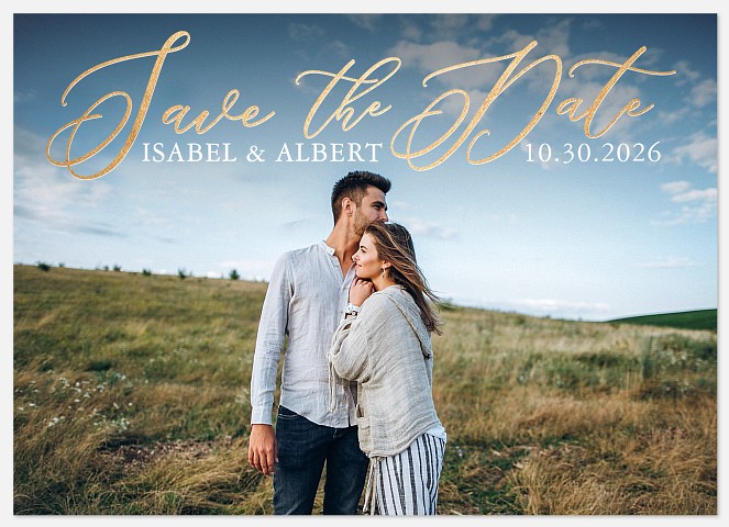 Stylishly Golden Save the Date Photo Cards