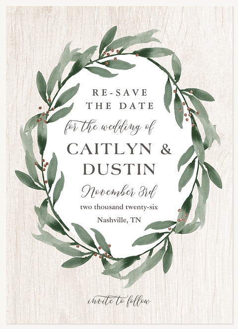 Foraged Wreath Change the Date Cards