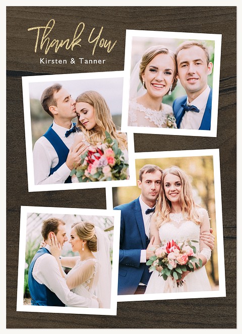 Rustic Snapshots Wedding Thank You Cards