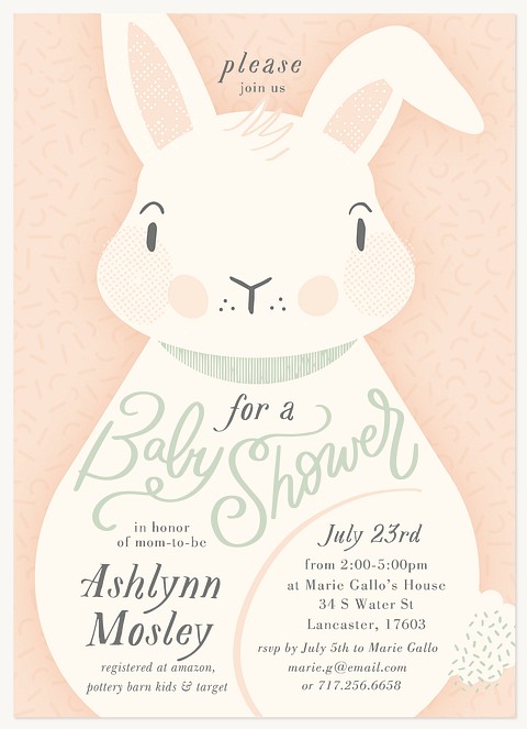 Sweet Bunny Baby Shower Invites