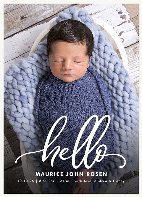 Modern Hello Baby Announcements