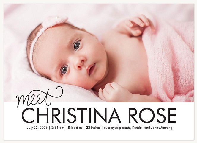 Bold Meeting Baby Announcements