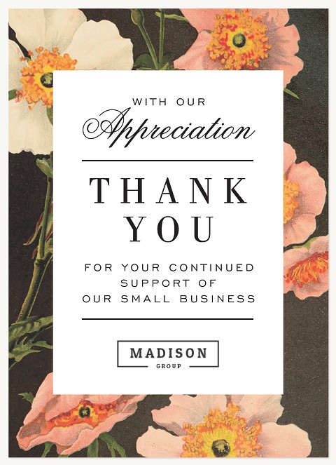 Poppy Garden Business Thank You Cards