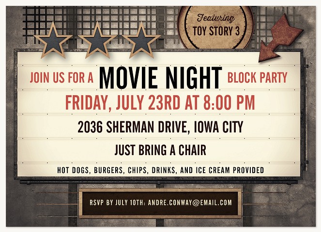 Marquee Sign Invitations