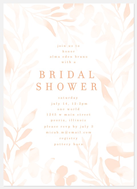 Sweet Foliage Bridal Shower Invitations