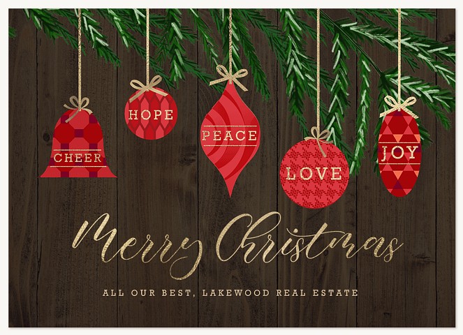 Branch of Ornaments Business Holiday Cards