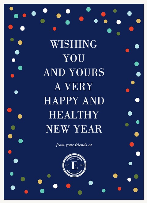 Rainbow Confetti Business Holiday Cards