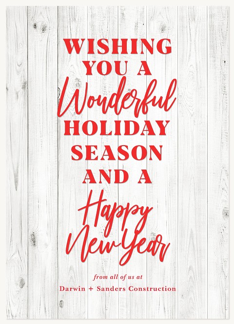 Rustic Wood Business Holiday Cards