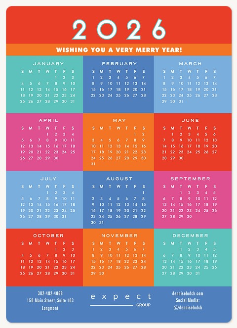 Bright Blocks Holiday & Christmas Magnet Cards