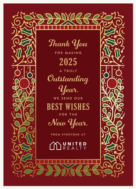 Illuminated Border Business Holiday Cards