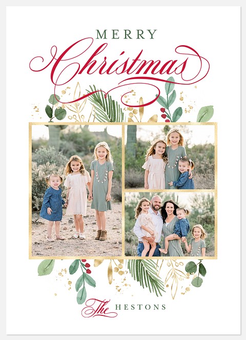 Golden Trio Holiday Photo Cards