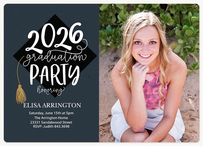 Side Cap Graduation Invitations