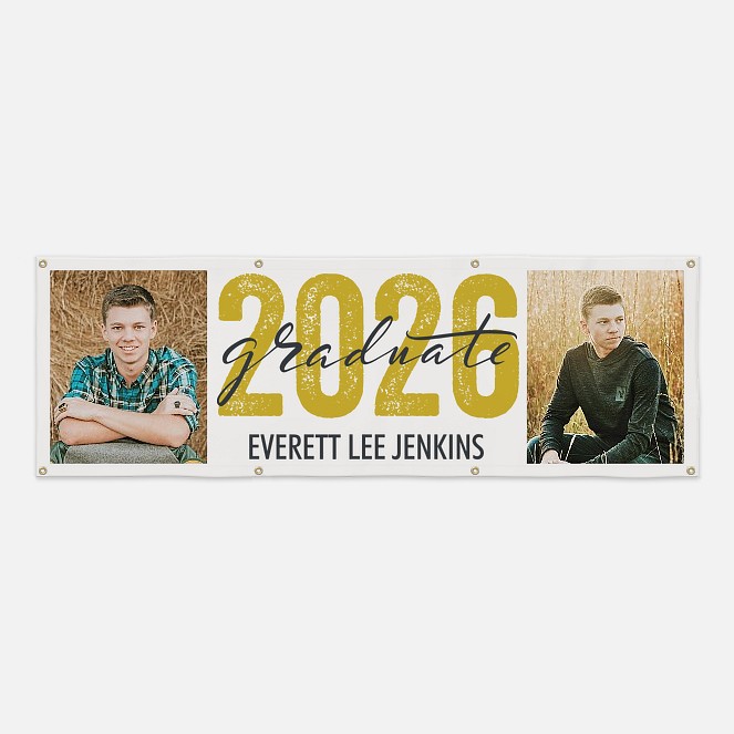 Stenciled Year Graduation Photo Banner  Graduation Banners