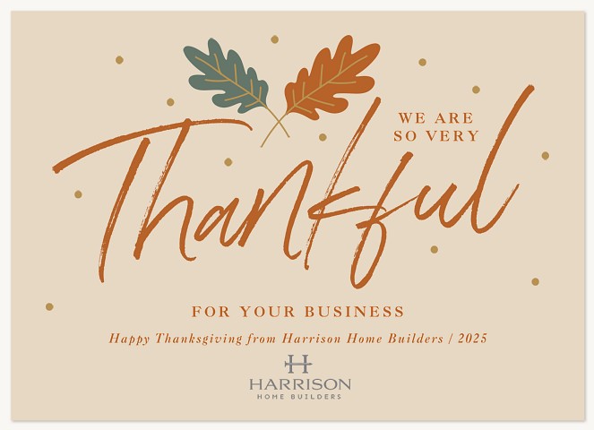 Thankful Thoughts Business Holiday Cards