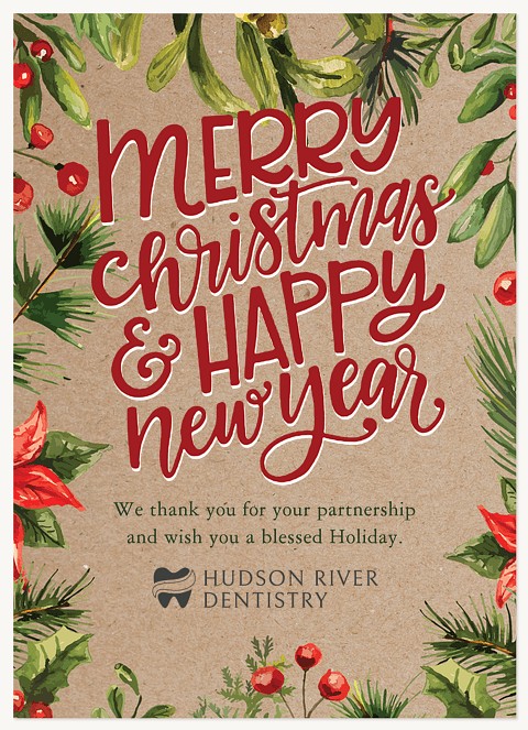 Festive Floral Business Holiday Cards