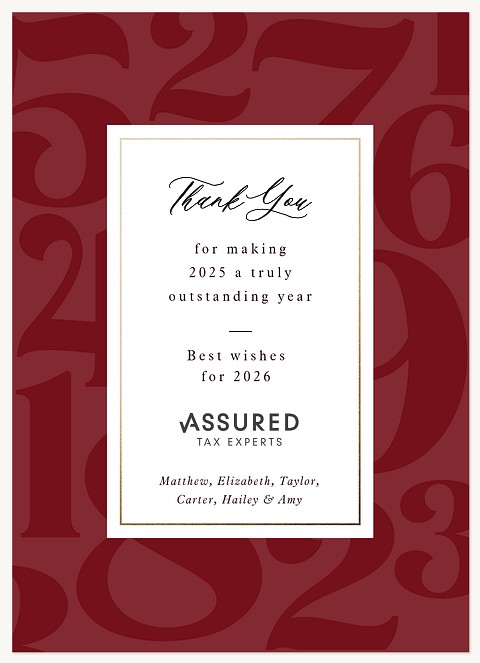 By The Numbers Business Holiday Cards