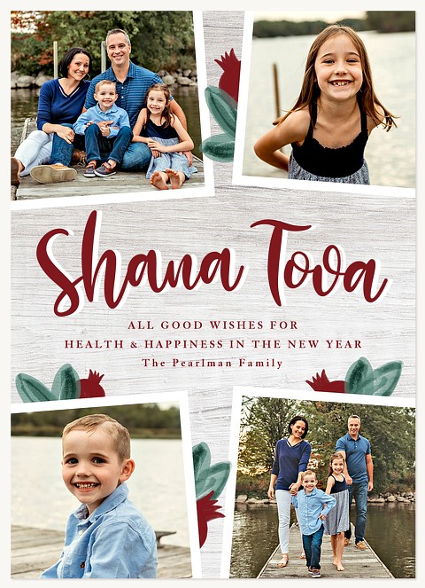 Rustic Pom Rosh Hashanah cards
