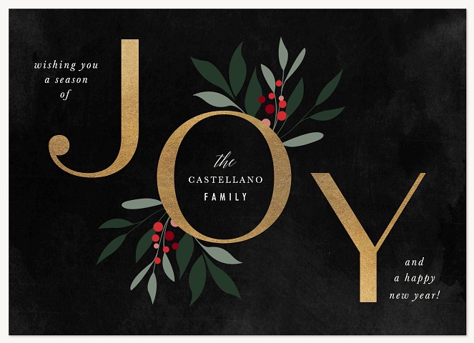 Gilded Joy Personalized Holiday Cards