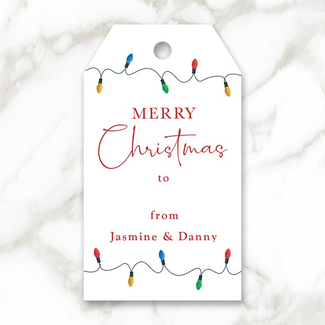 Colorful Lights Custom Gift Tags