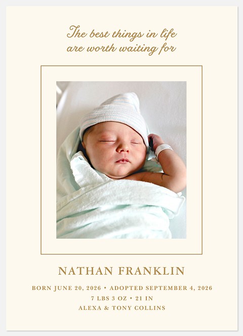 Waited For You Baby Birth Announcements