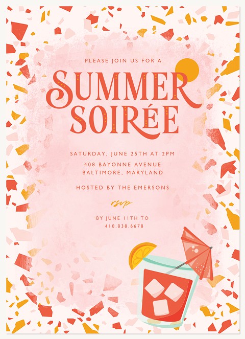 Tropical Terrazzo Summer Party Invitations