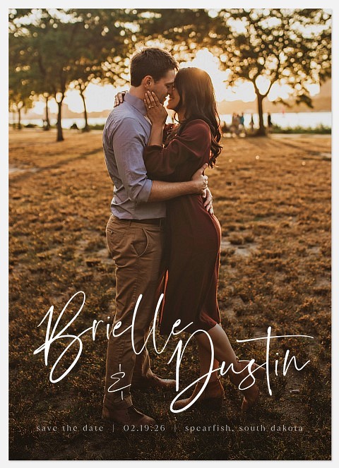 Romantic Script Save the Date Photo Cards