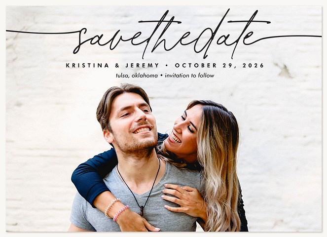 Calligraphic Line Save the Date Cards