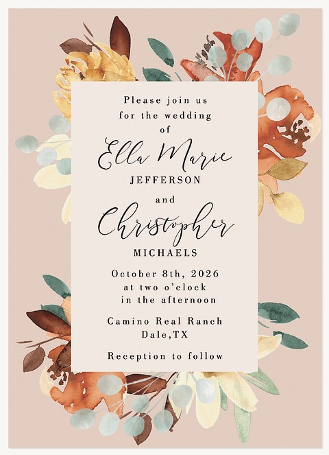 Lovely Florals Wedding Invitations