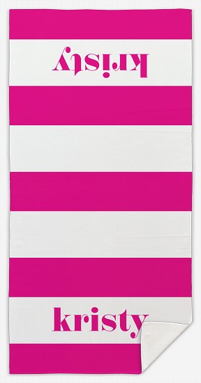 Preppy Pink Custom Beach Towels