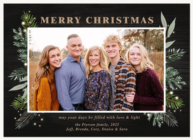 Peaceful Pines Personalized Holiday Cards