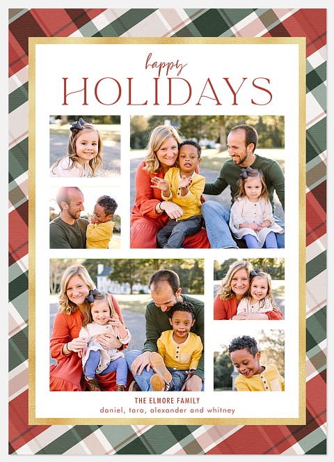 Plaid Paper Holiday Photo Cards