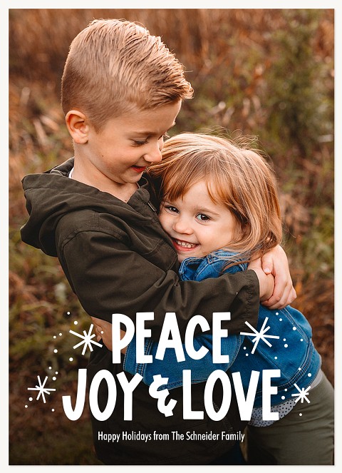 Peace Joy & Love Personalized Holiday Cards